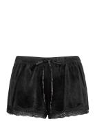 Short Velours Scallop Lace Shorts Black Hunkemöller