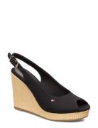 Iconic Elena Sling Back Wedge Espadrillos Med Hæl Sandal Black Tommy H...