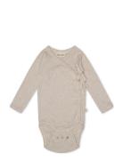 Becca Wrap Bodystocking Bodies Long-sleeved Beige That's Mine