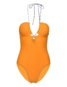 Solid Billa Swimsuit Badedragt Badetøj Orange Becksöndergaard