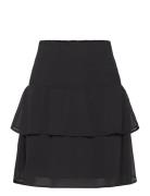 Recycled Polyester Skirt Kort Nederdel Black Rosemunde