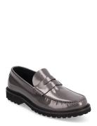 Penny Loafer - Grey Polido Leather Loafers Flade Sko Grey Garment Proj...