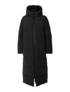 Slfjanina Long Puffer Coat Foret Jakke Black Selected Femme