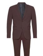 Plain Mens Suit - Normal Length Habit Burgundy Lindbergh