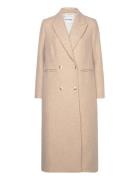 Double Breasted Boxy Coat Outerwear Coats Winter Coats Beige IVY OAK