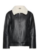 Shearling Jacket Læderjakke Skindjakke Black Gina Tricot