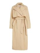 Belted Trench Coat Trenchcoat Frakke Beige Calvin Klein Jeans