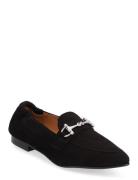 Biatracey Loafer Sneffle Suede Loafers Flade Sko Black Bianco