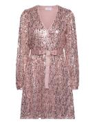 Dress Bella Sequinses Kort Kjole Pink Lindex