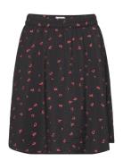 Mschvinaya Ladonna Skirt Aop Kort Nederdel Black MSCH Copenhagen