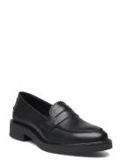 Biaalma Penny Loafer Crust Loafers Flade Sko Black Bianco