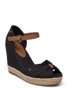 Basic Open Toe High Wedge Sko Med Kilehæl Black Tommy Hilfiger