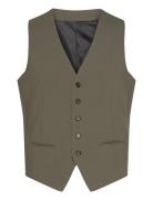 Men's Waistcoat For Suit Habitvest Khaki Green Lindbergh