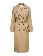 Slfnew Bren Ls Trench Coat B Noos Trenchcoat Frakke Beige Selected Fem...