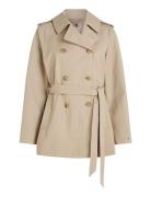 Cotton Short Trench Trenchcoat Frakke Beige Tommy Hilfiger