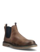 Jfwleyton Leather Sn Støvlet Chelsea Boot Brown Jack & J S