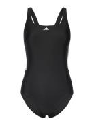 Adidas Mid 3 Stripes Swimsuit Badedragt Badetøj Black Adidas Performan...