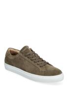 Theodor Suede Sneaker Low-top Sneakers Khaki Green Les Deux