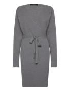 Vmhollyrem Ls V-Neck Dress Ga Noos Knælang Kjole Grey Vero Moda