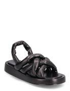 Biadora Puffy Cross Sandal Flade Sandaler Black Bianco