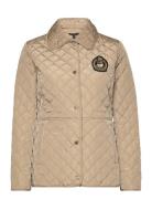 Crest-Patch Diamond-Quilted Jacket Quiltet Jakke Khaki Green Lauren Ra...