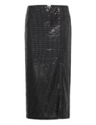 Yasdarkness Hw Midi Skirt - Show Knælang Nederdel Black YAS