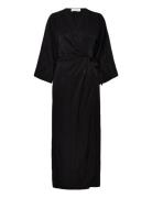 Slftyra 34 Ankle Wrap Dress B Knælang Kjole Black Selected Femme