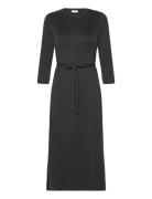 Mschbirdia Lynette 3/4 Dress Knælang Kjole Black MSCH Copenhagen