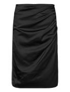 Zilkyiw Drape Skirt Knælang Nederdel Black InWear