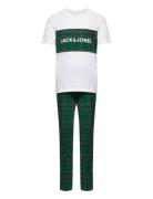 Jacjj Checked Ss Tee And Pants Set Jnr Pyjamassæt Green Jack & J S