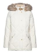 Faux-Fur-Trim Hooded Down Coat Foret Jakke Cream Lauren Ralph Lauren