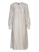 Relaxed V-Neck Stripe Caftan Knælang Kjole Cream GANT