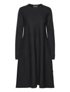 Cecilie Long Merino Dress Knælang Kjole Black Ella&il