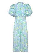 Jacquard Puffy Dress Knælang Kjole Blue ROTATE Birger Christensen