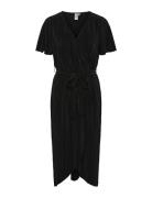 Yasolinda Ss Midi Wrap Dress S. Noos Knælang Kjole Black YAS