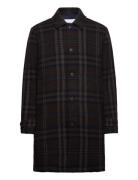 Mckay Check Wool Coat Uldfrakke Frakke Brown Les Deux