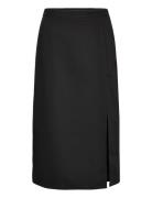 Annali Midi Skirt Knælang Nederdel Black A-View