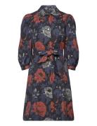 Sprhena Floral Dress Knælang Kjole Black MOS MOSH