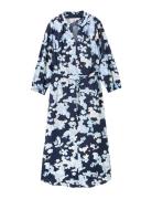 Printed Airblow Dress Knælang Kjole Navy Tom Tailor