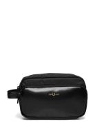 Nylon Twill Lthr Wash Bag Toilettaske Black Fred Perry