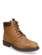 Jfwsolomon Leather Boot Sn Snørestøvler Beige Jack & J S