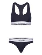 Unlined Bra Set Lingerie Bras & Tops Soft Bras Bralette Navy Calvin Kl...