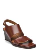 Sandals - Block Heels Sandal Med Hæl Brown ANGULUS