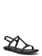 Th Flat Sandal Flade Sandaler Black Tommy Hilfiger