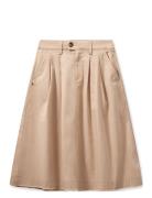 Mmmona Cafrin Skirt Knælang Nederdel Beige MOS MOSH