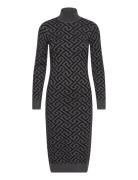 Vmaria Ls High-Neck Calf Dress Rep Knælang Kjole Black Vero Moda