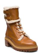 Mallory Shoes Boots Ankle Boots Laced Boots Beige See By Chloé