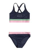 Ilacabo Active Crop Top Set Bikini Navy Roxy