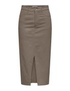 Onllola Hw Long Slit Skirt Cc Pnt Knælang Nederdel Brown ONLY