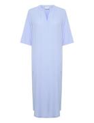 Kamilia Kaftan Dress Knælang Kjole Blue Kaffe